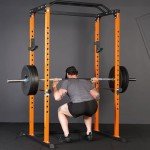 AINAFIX J Hooks for 2" x 2" Power Rack with 1" Hole, Rubber Pad J-Hook for Power Cage, Bottom Reinforced Steel J Cups for Squat Rack, Heavy Duty Barbell Holder, Black (1" Hole)