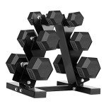 12 lb Rubber Coated Hex Dumbbells - Pair
