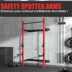 Mikolo Safety Catches, Spotter Arms-Fit 2"x 2" Tube, with 1" Hole for WR00 Squat Rack Power Rack Cage, 800LBS Capacity (1 Pair)
