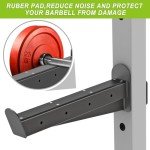 Kipika Safety Spotter Arms for 3" x 3" Power Racks with 5/8" & 1" Holes - Heavy Duty Barbell Safety Catches with Rubber Pad - Adjustable and Easy to Install - Set of 2