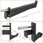 Kipika Safety Spotter Arms and J-Hooks for 2" x 2" Power Racks with 5/8" or 1" Hole - Heavy Duty Barbell Holders and Catches with Rubber Pads - Power Rack Attachments for Squat, Bench Press and More