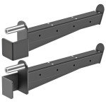 Kipika Safety Spotter Arms for 3" x 3" Power Racks with 5/8" & 1" Holes - Heavy Duty Barbell Safety Catches with Rubber Pad - Adjustable and Easy to Install - Set of 2