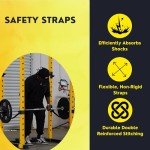 HulkFit High Density Shock Absorbing Nylon Safety Spotter Arm Straps with Reinforced Wear Pad for Pro Series 2.35” x 2.35” Power Rack Cage Accessories Attachment