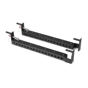Titan Fitness Titan Series Flip-Down Safety Bars, 36" Depth Spotter Arms, Rated 3,000 LB, Safety Bars for 3"x3" Uprights with Plastic Liner Protection, Spotter Arms for Squat Rack