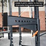 FringeSport 2x3 inch Safety Spotter Arms Attachment (Pair), Squat Rack Support for Back Squats & Bench Press Assistance, Weight Bench Safety, Spotter Arms Compatible with Squat Rack with 5/8" Holes