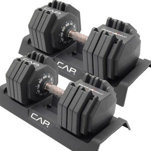 Adjustable 55 lb Dumbbells with Copper Handles