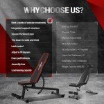 Weight Bench,Adjustable Workout Bench for Home Gym with 1200 LBS,Adjustable Back/Seat Exercise Bench Incline for Full-Body Strength Training