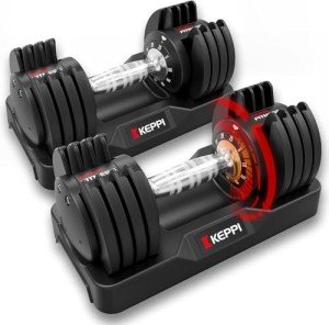 Keppi 11.3kg Adjustable Dumbbell Set with Grip