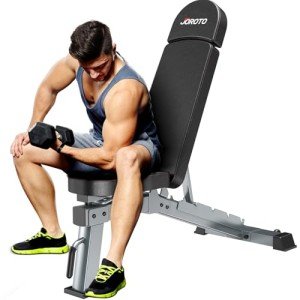 JOROTO Weight Bench, Adjustable Workout Bench Press, Foldable Strength Training Benches for Home Gym Full Body Workout, Incline Decline Flat Utility Workout Bench