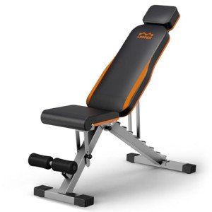 Lusper Adjustable Weight Bench Foldable - 660 Lb Stable Workout Bench, Extended head and neck protection design, 3 Sec Fast Folding Multi-Purpose for Full Body Workout