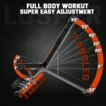 Lusper Adjustable Weight Bench Foldable - 660 Lb Stable Workout Bench, Extended head and neck protection design, 3 Sec Fast Folding Multi-Purpose for Full Body Workout