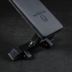 Titan Fitness Elite Series Single Post Flat Bench, 2.5" Thick HeftyGrip Vinyl Pad, Rated 1,000 LB, Dedicated Home Gym Competition Weightlifting & Strength Training Utility Bench