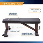 Steelbody Deluxe Versatile Rated 800 lbs Flat Utility Workout Bench Station for Home Gym Weightlifting and Strength Training STB-10101, Black-Brown