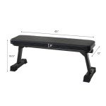 Finer Form Gym Quality Foldable Flat Bench for Multi-Purpose Weight Training and Ab Exercises - Free PDF Workout Chart Included