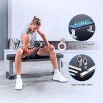 Sportsoul Flat Weight Bench Heavy Duty Fitness Bench For Weight Training, Home Gym Bench, Weightlifting and Strength Training, Upgraded Breathable Leathaire Bench Material