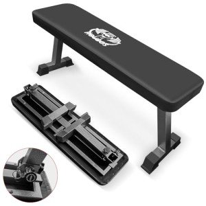 Houbos Flat Bench, Flat Weight Workout Exercise Bench Easy,Assembly,Foldaway Bench for Adjustable Dumbbells or an Adjustable Dumbbell Set,Strength Training Bench Press