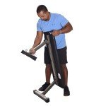 HolaHatha 600 Pound Capacity Portable Compact Foam Padded Flat Barbell Bench with Durable Steel Frame for Full Body Exercise, Black