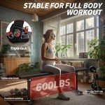 Houbos Flat Bench, Flat Weight Workout Exercise Bench Easy,Assembly,Foldaway Bench for Adjustable Dumbbells or an Adjustable Dumbbell Set,Strength Training Bench Press