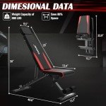 Weight Bench for Home Gym, Adjustable Multi-purpose Workout Bench Press, 880 Lb Stable Decline Incline Bench for Full Body Exercise, 3 Sec Fast Folding Strength Training Sit up Bench