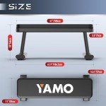 YAMO Flat Bench, 1455LBS/660KG Weight Bench for Home Gym, Easy Assembly Workout Bench with Adjustable foot Caps, Multipurpose Strength Training Bench Press for Full Body Workout