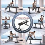 YAMO Flat Bench, 1455LBS/660KG Weight Bench for Home Gym, Easy Assembly Workout Bench with Adjustable foot Caps, Multipurpose Strength Training Bench Press for Full Body Workout