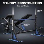 FLYBIRD Olympic Weight Bench, Adjustable Bench Press with Squat Rack, Leg Developer, Preacher Curl Pad for Home Gym, Full-Body Strength Training Equipment