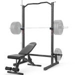 DONOW Olympic Weight Bench with Squat Rack Adjustable Workout Bench with Rack for Bench Press Home Gym Equipment