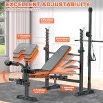 Fostoy 800lbs 8 in 1 Adjustable Olympic Weight Bench Set with Leg Extension and Leg Curl Multi-Function Bench Press Set for Full Body Workout