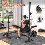 Fostoy 800lbs 8 in 1 Adjustable Olympic Weight Bench Set with Leg Extension and Leg Curl Multi-Function Bench Press Set for Full Body Workout