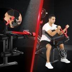 OPPSDECOR 900LBS Weight Bench Set with Squat Rack Preacher Curl Weight Bench with Leg Extension Bench Press Set Workout Bench for Home Gym Full Body Workout