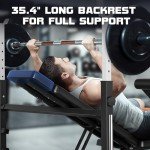 FLYBIRD Olympic Weight Bench, Adjustable Bench Press with Squat Rack, Leg Developer, Preacher Curl Pad for Home Gym, Full-Body Strength Training Equipment