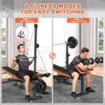 Fostoy 800lbs 8 in 1 Adjustable Olympic Weight Bench Set with Leg Extension and Leg Curl Multi-Function Bench Press Set for Full Body Workout