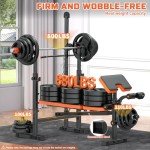 Fostoy 800lbs 8 in 1 Adjustable Olympic Weight Bench Set with Leg Extension and Leg Curl Multi-Function Bench Press Set for Full Body Workout