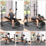 Fostoy 800lbs 8 in 1 Adjustable Olympic Weight Bench Set with Leg Extension and Leg Curl Multi-Function Bench Press Set for Full Body Workout