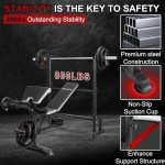 Edostory Olympic adjustable Weight Bench Set, Workout Equipment for Home Workouts, Bench Press with Preacher Curl, Leg Developer, Home Gym Full Body Workout