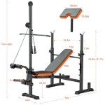 Fostoy 800lbs 8 in 1 Adjustable Olympic Weight Bench Set with Leg Extension and Leg Curl Multi-Function Bench Press Set for Full Body Workout