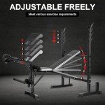 Edostory Olympic adjustable Weight Bench Set, Workout Equipment for Home Workouts, Bench Press with Preacher Curl, Leg Developer, Home Gym Full Body Workout