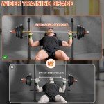 Fostoy 770lbs Weight Bench, Bench Press Rack with Squat Rack, Adjustable Workout Bench for Home Gym, Olympic Weight Benches with Removable Foot Catch, Full Body Incline Bench for Weight Lifting