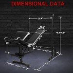 Edostory Olympic adjustable Weight Bench Set, Workout Equipment for Home Workouts, Bench Press with Preacher Curl, Leg Developer, Home Gym Full Body Workout