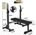 CANPA Bench Press, Olympic Weight Bench with Squat Rack Multi-Function Workout Bench Adjustable Barbell Rack Stand Strength Training Home Gym