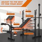 XDDIAS Bench Press Set, 880LBS Adjustable Weight Bench with Leg Extension and Preacher Curl Pad, 8 IN 1 Multi-Function Gym Bench with LAT Pulldown Pulley System, Full-Body Workout Home Gym Equipment