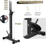 CANPA Bench Press, Olympic Weight Bench with Squat Rack Multi-Function Workout Bench Adjustable Barbell Rack Stand Strength Training Home Gym