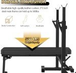 CANPA Bench Press, Olympic Weight Bench with Squat Rack Multi-Function Workout Bench Adjustable Barbell Rack Stand Strength Training Home Gym