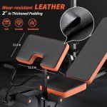 Fostoy Adjustable Weight Bench, Bench Press Set with Leg Extension and Preacher Curl, Olympic Weight Benches for Home Gym, 6 in1 Workout Bench with Rack, Flat Incline Bench for Full Body Strength