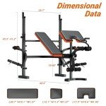 XDDIAS Weight Bench, 6 In 1 Bench Press Squat Rack Weight Bench With Leg Extension And Leg Curl, Weight Benches For Home Gym With Preacher Pad, Full Body Flat Incline Bench For Weight Lifting