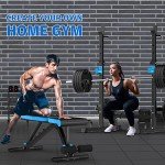 JX FITNESS Weight Bench with Squat Rack, Bench Press Rack Two Piece Set Adjustable Bench & Barbell Rack Stand for Home Gym Full-Body Workout
