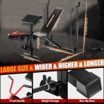 OPPSDECOR Adjustable Weight Bench Set with Leg Extension and Leg Curl, 900LBS Heavy Duty Profesional Bench Press Set with Squat Rack, Preacher Curl Strength Training Workout Benches for Home Gym