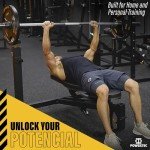 PowerTec Workbench Olympic Weight Bench Press for Home Gym WB-OB16 - Adjustable Workout Bench with 9 Horizontal, Vertical Positions, 7 Incline Positions, Decline - Fitness Equipment