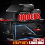 OPPSDECOR Weight Bench Set with Barbell/Squat Rack, 900LBS Heavy Duty Pro Bench Press Set with Leg Curl/Extension and Preacher Curl, Adjustable Full-Body Workout Bench for Home Gym Fitness (Darkred)