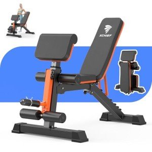 XCHIEF Adjustable Weight Bench - 1000 LBS Heavy Duty Foldable Workout Bench Press with Leg Extension and Preacher Pad, Flat/Incline/Decline, Sit Up Bench for Full Body Strength Training at Home Gym (Upgrade 1000LBS)